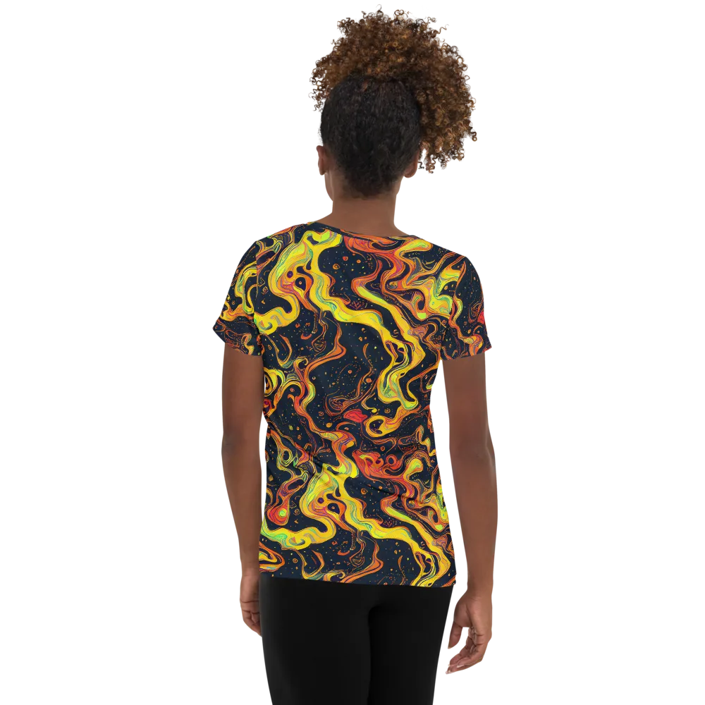 Afterdark Swirl on Women's Athletic T-Shirt — Back