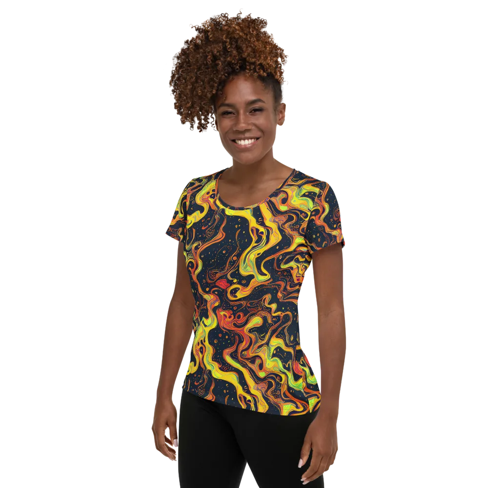 Afterdark Swirl on Women's Athletic T-Shirt — Left