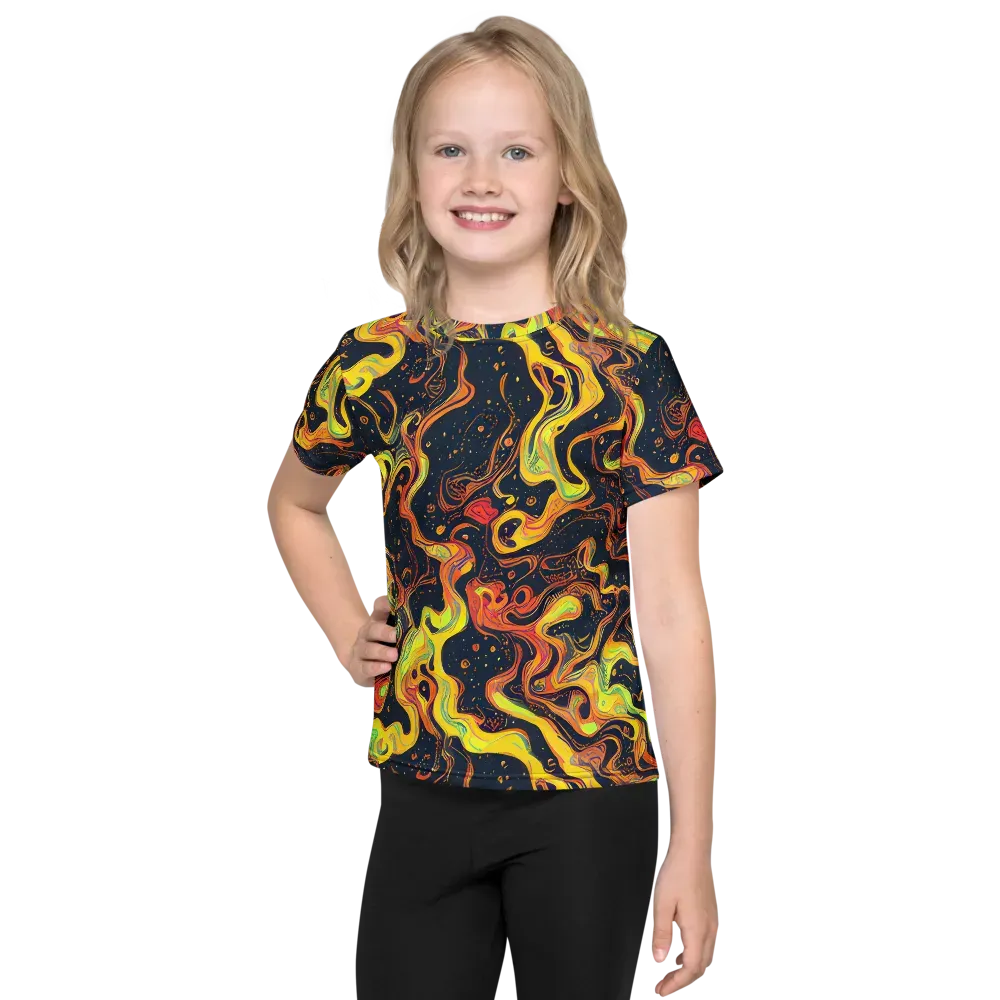 Afterdark Swirl on Kids Crew Neck T-Shirt — Front