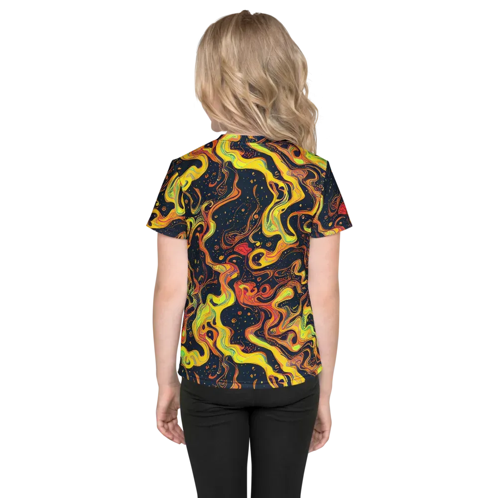 Afterdark Swirl on Kids Crew Neck T-Shirt — Back