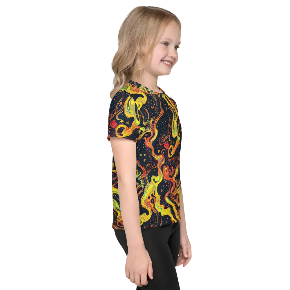 Afterdark Swirl on Kids Crew Neck T-Shirt — Right