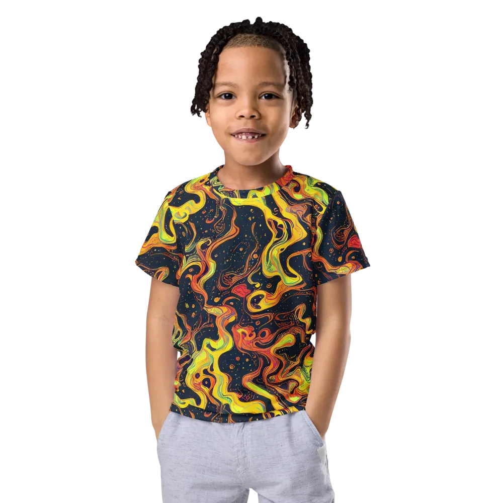 Afterdark Swirl on Kids Crew Neck T-Shirt — Front