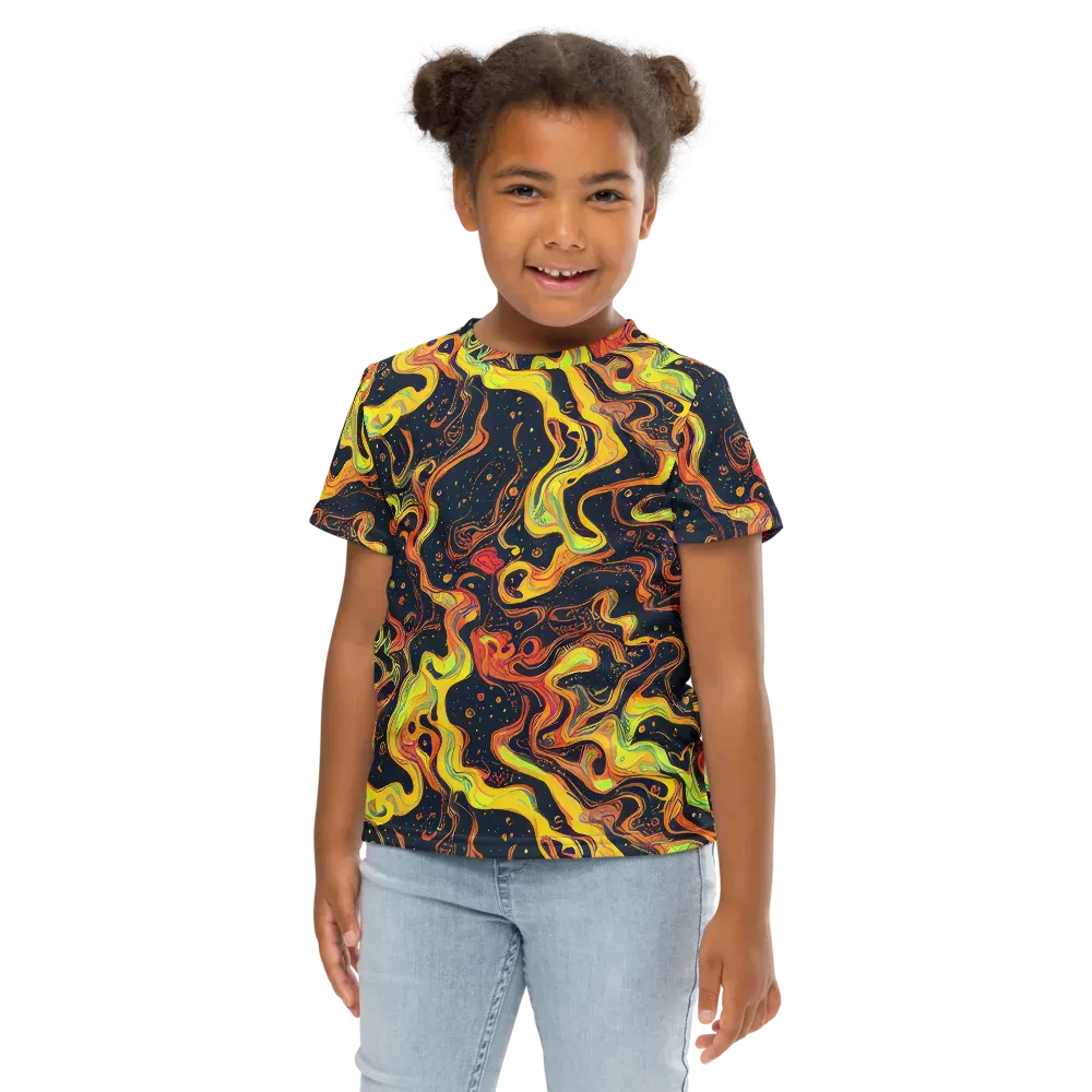 Afterdark Swirl on Kids Crew Neck T-Shirt — Front