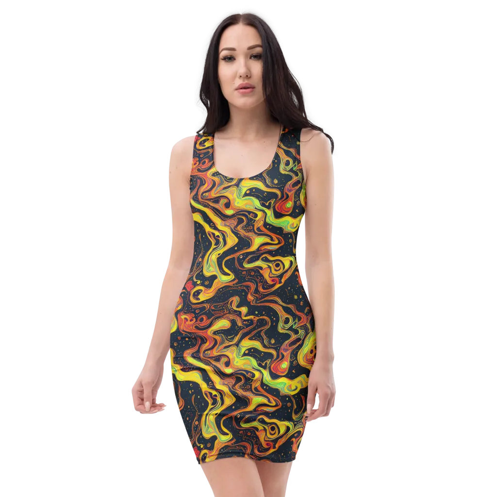 Afterdark Swirl on Bodycon Dress — Front