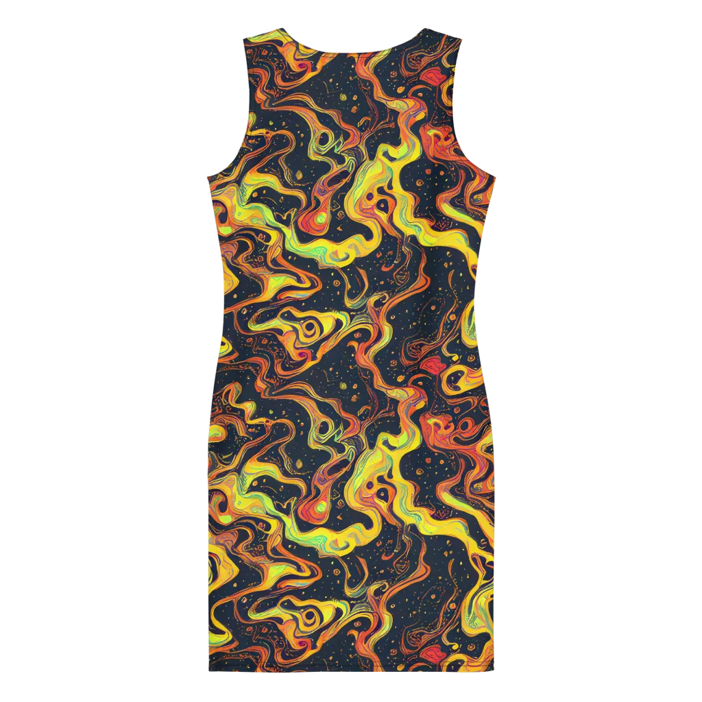 Afterdark Swirl on Bodycon Dress — Back