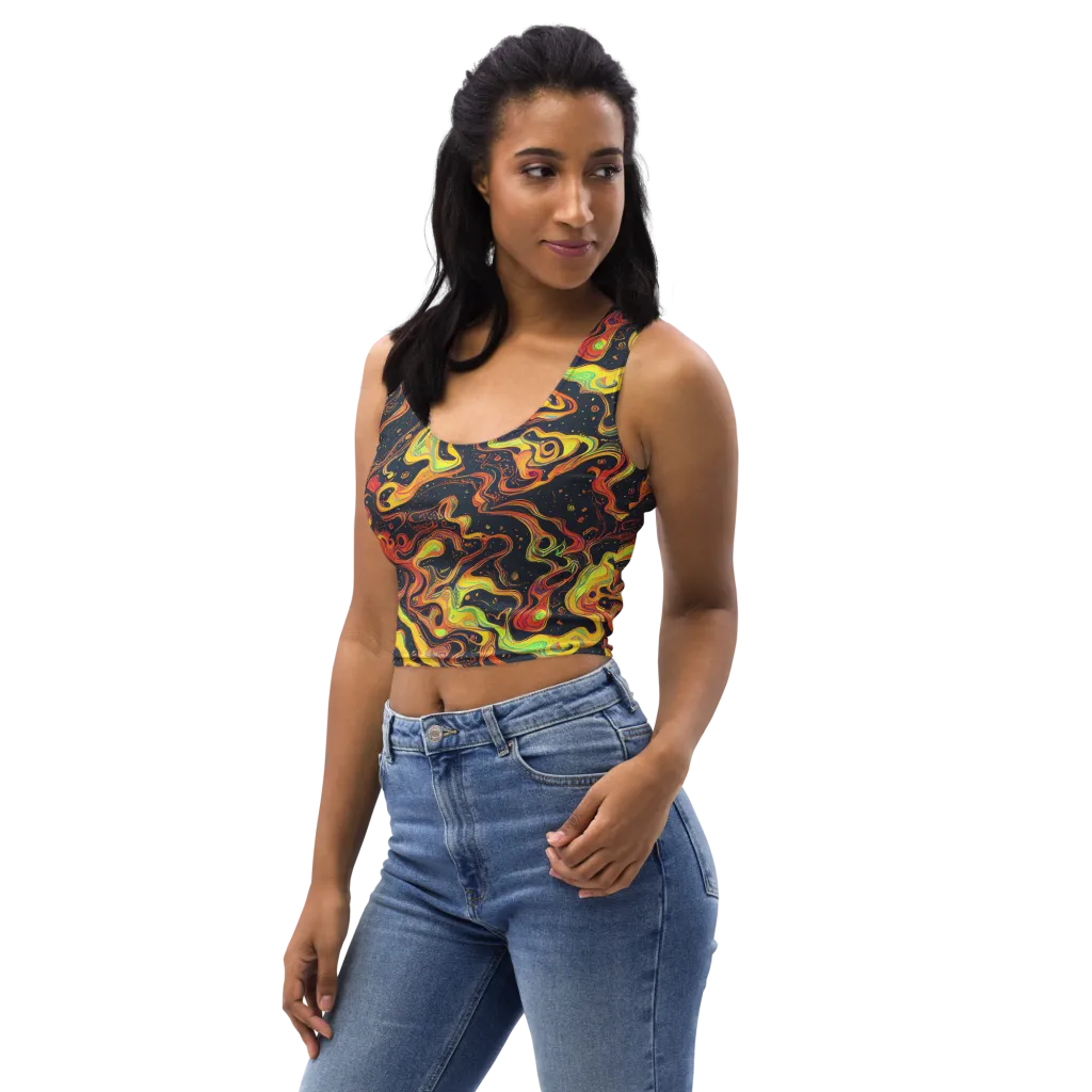 Afterdark Swirl on Crop Top — Left Front