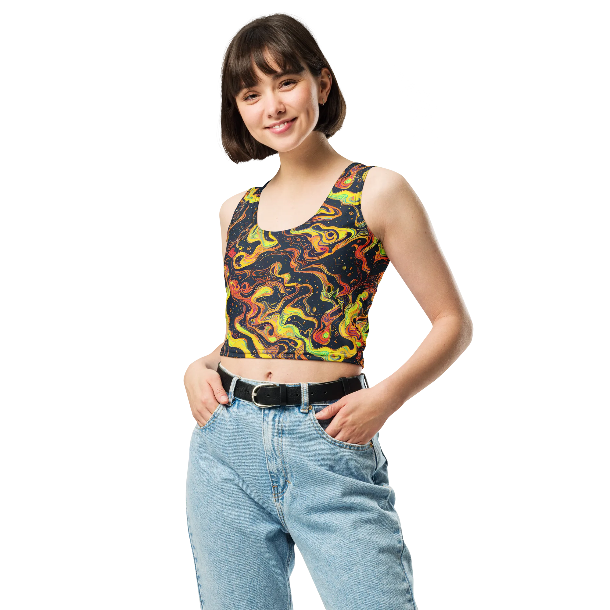 Afterdark Swirl on Crop Top — Front