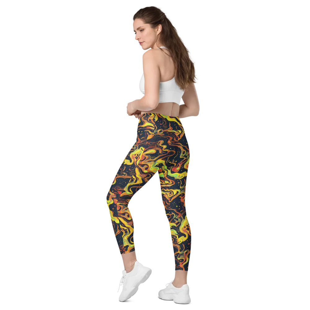 Afterdark Swirl on Leggings with Pockets — Left Back
