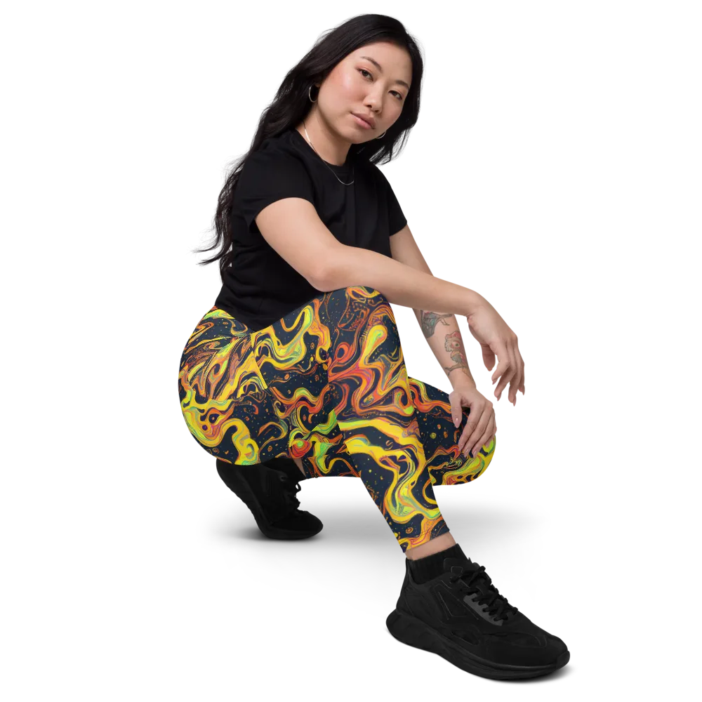 Afterdark Swirl on Leggings with Pockets — Right Front