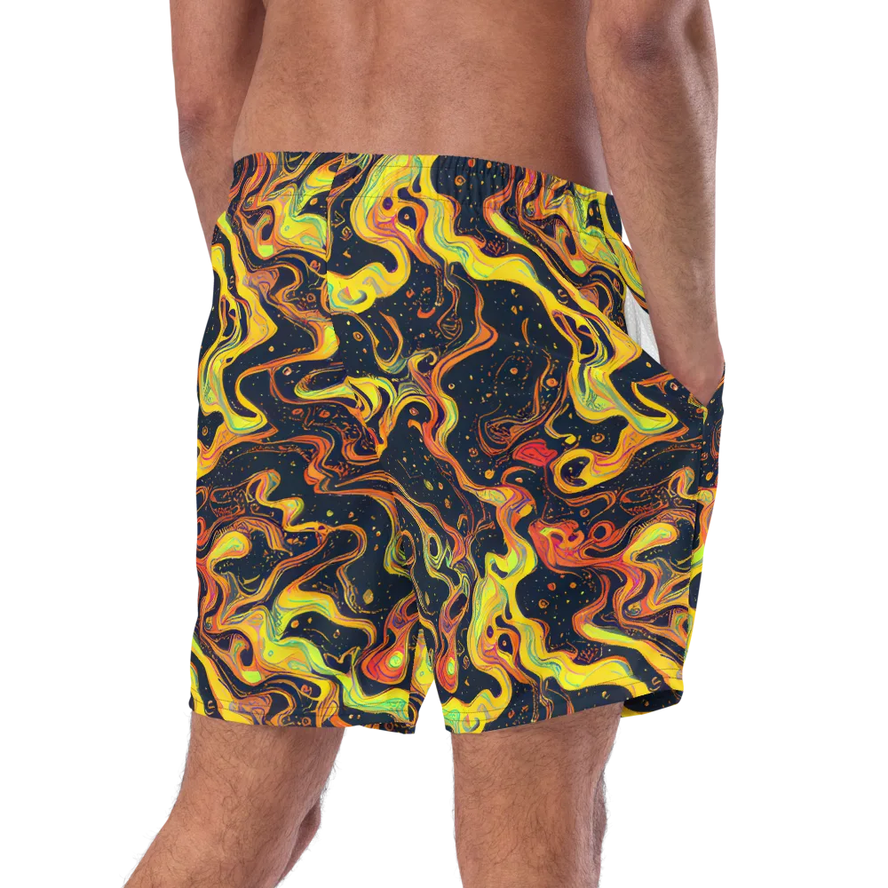 Afterdark Swirl on Swim Trunks — Right Back