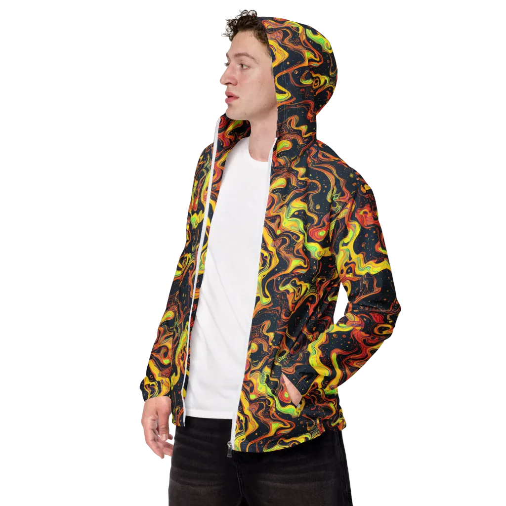 Afterdark Swirl on Men's Windbreaker — Left Front