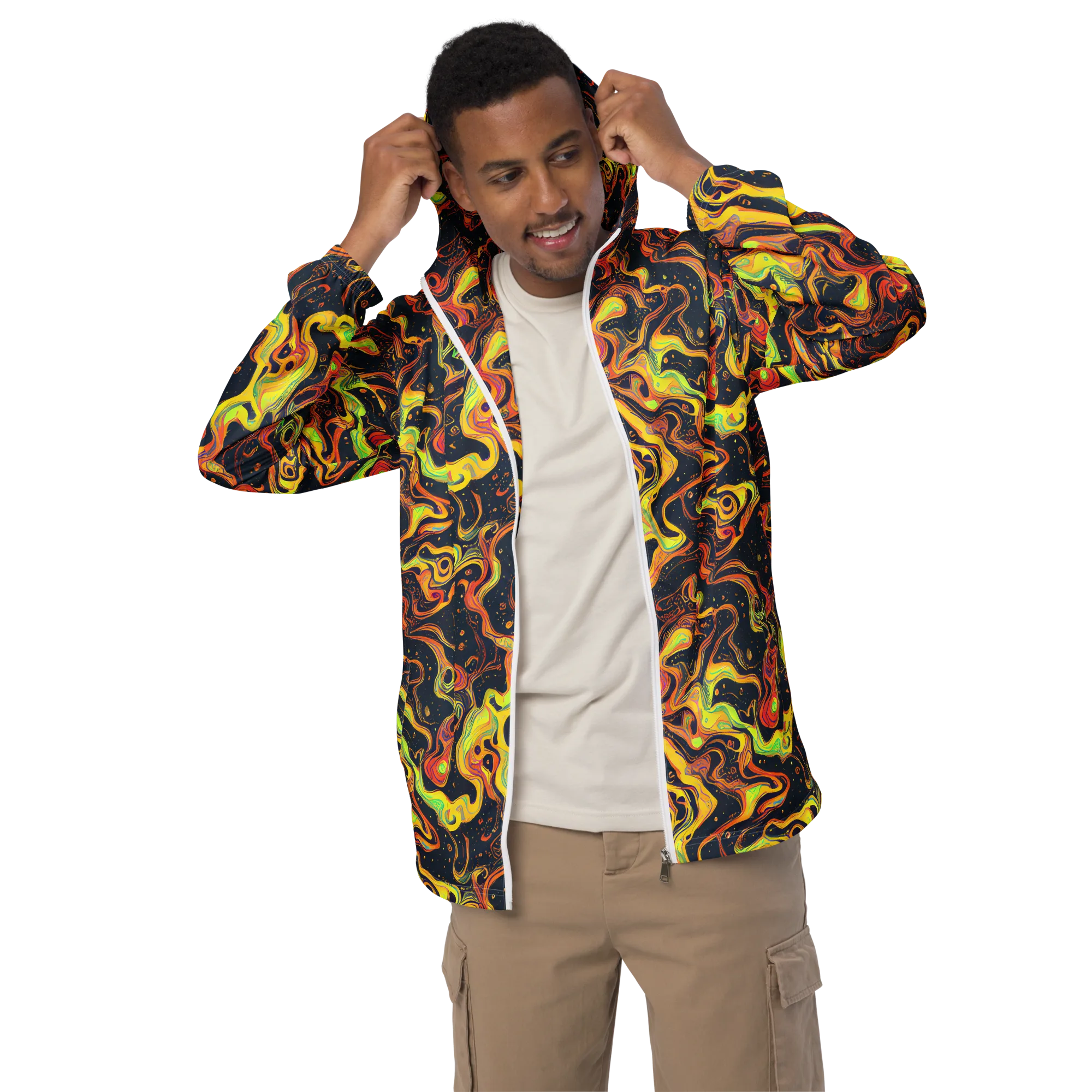 Afterdark Swirl on Men's Windbreaker — Front