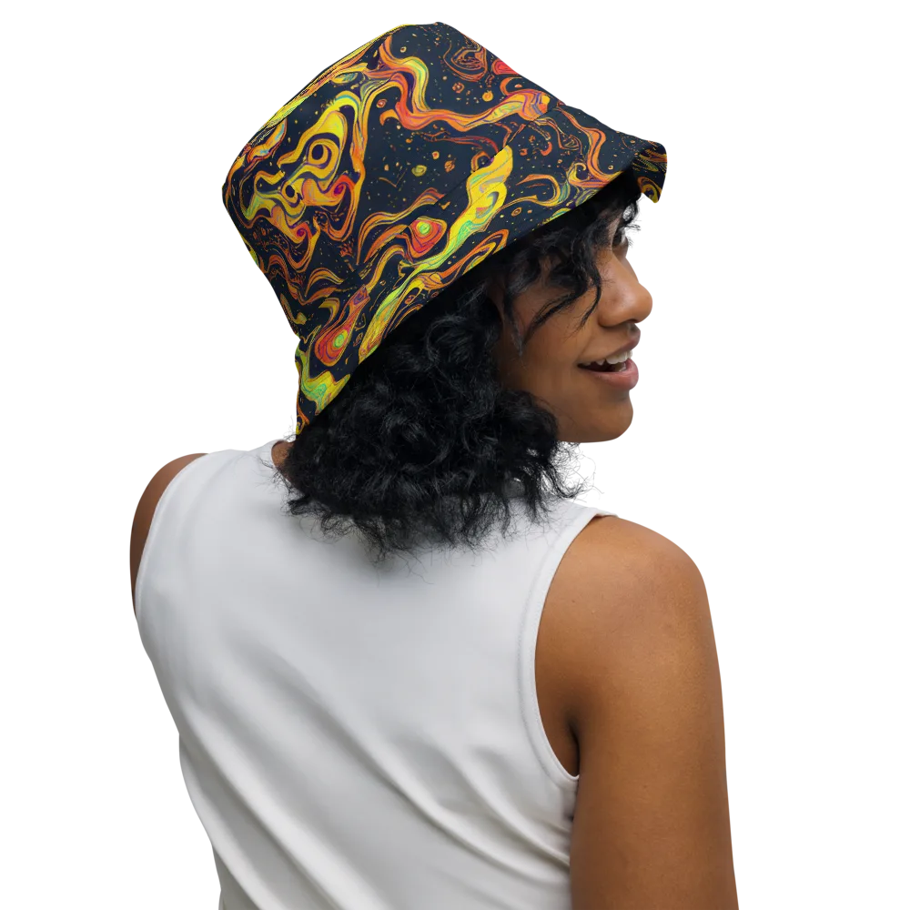 Afterdark Swirl on Reversible Bucket Hat — Right Outside