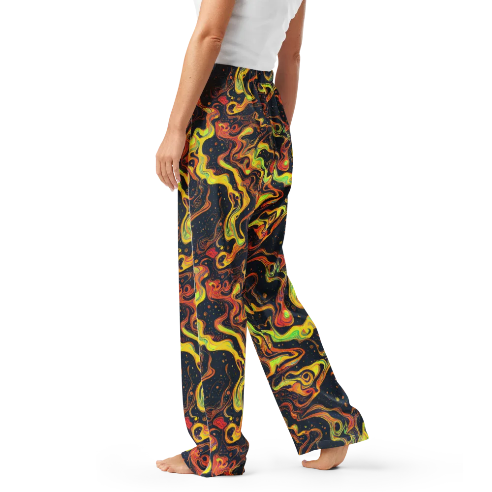 Afterdark Swirl on Women's Pajama Pants — Left