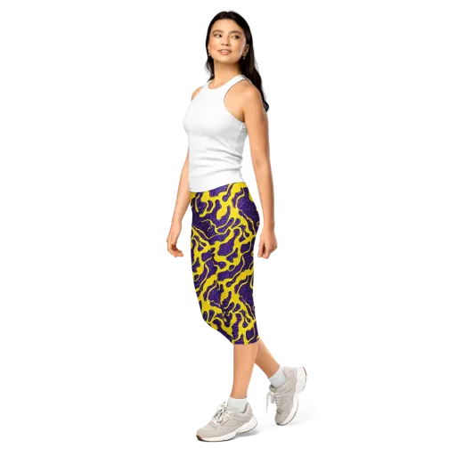 Lemon Nebula on a Capri Leggings