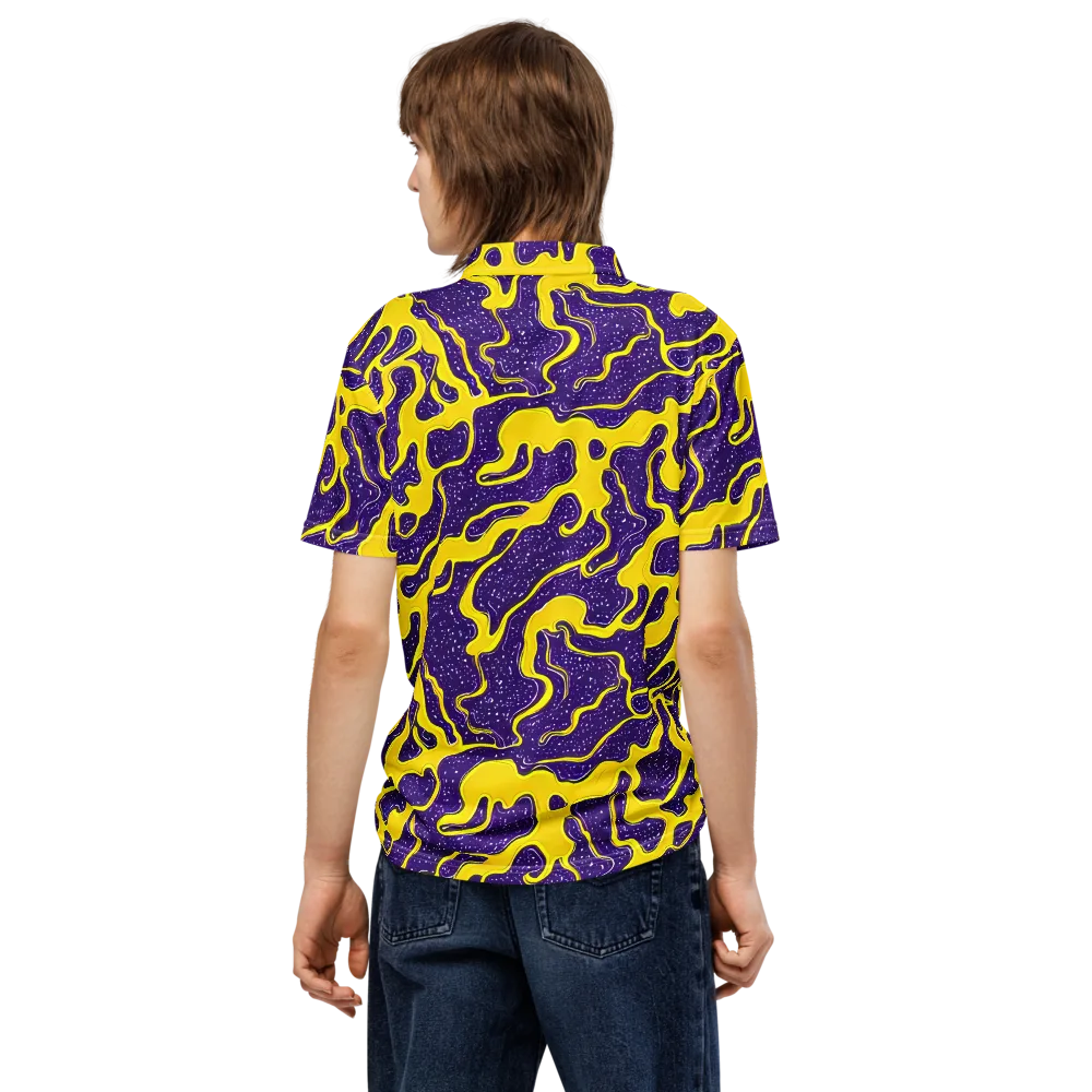 Lemon Nebula on Men's Slim Fit Polo Shirt — Back