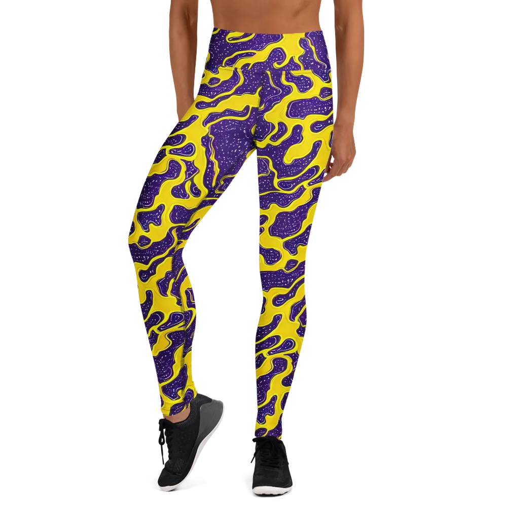 Lemon Nebula on Yoga Leggings — Front