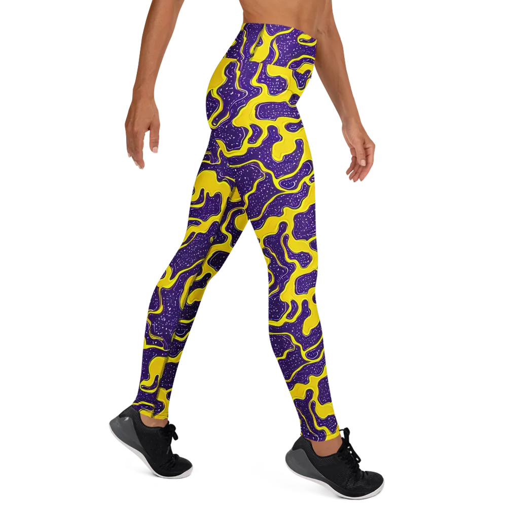 Lemon Nebula on Yoga Leggings — Right