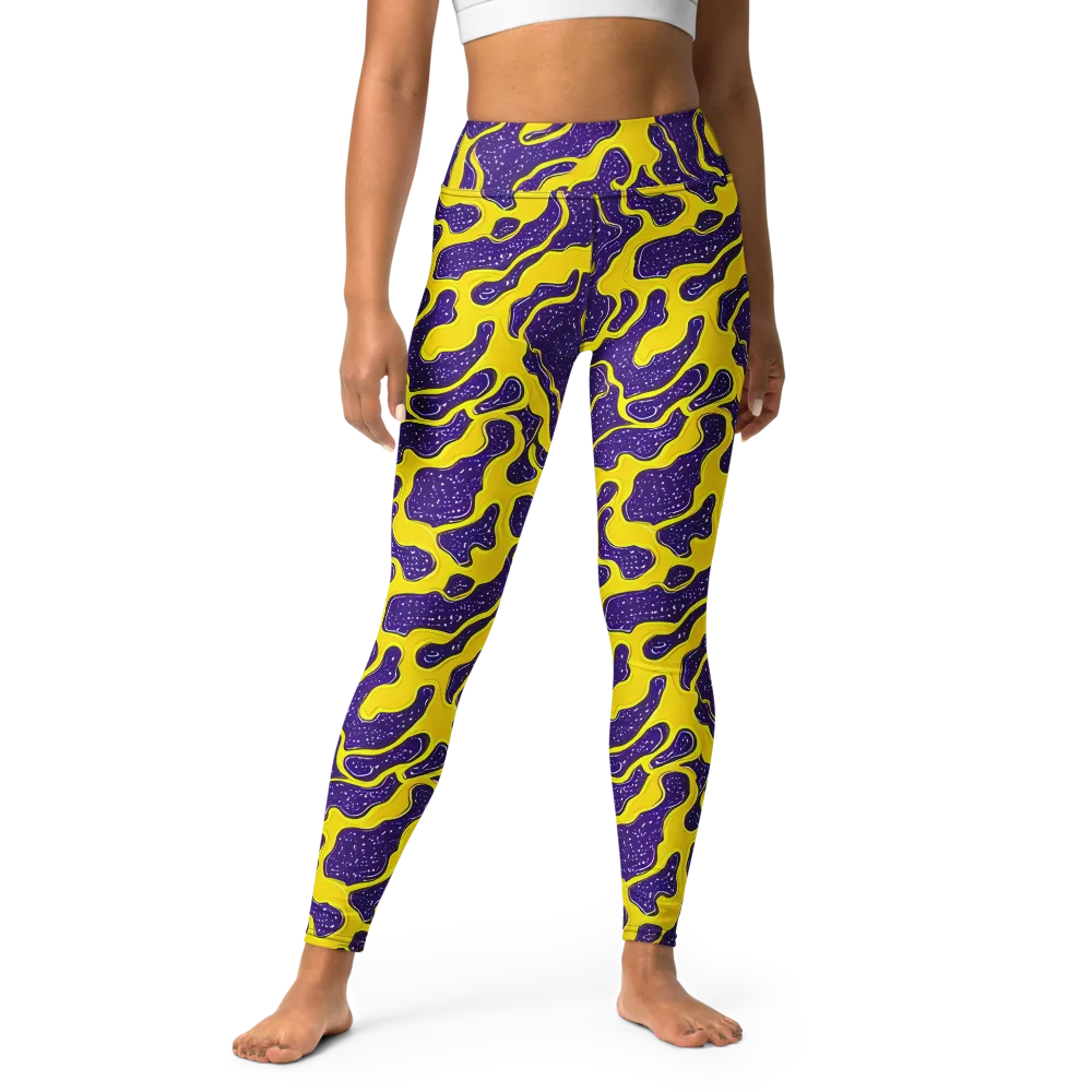 Lemon Nebula on Yoga Leggings — Front