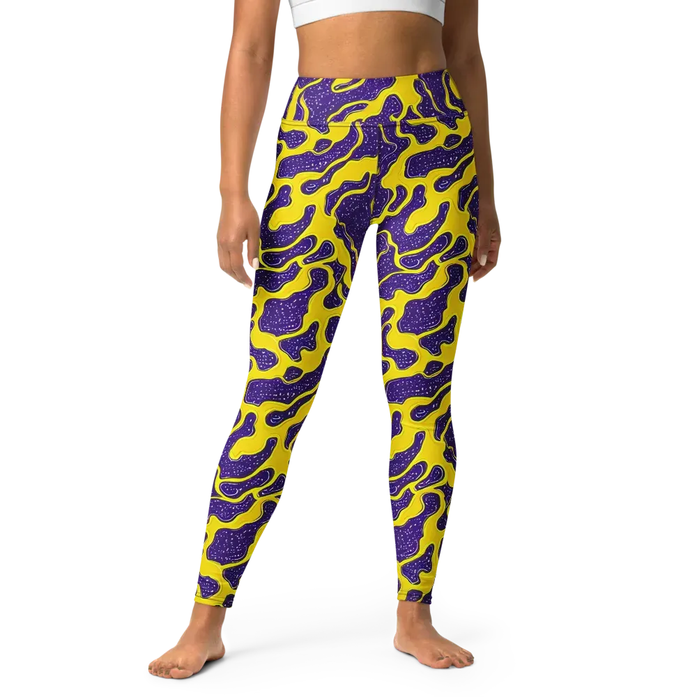 Lemon Nebula on Yoga Leggings — Front