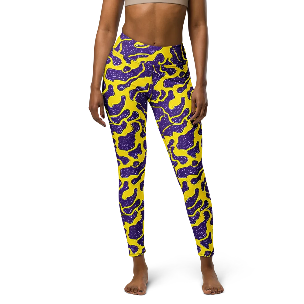 Lemon Nebula on Yoga Leggings — Front