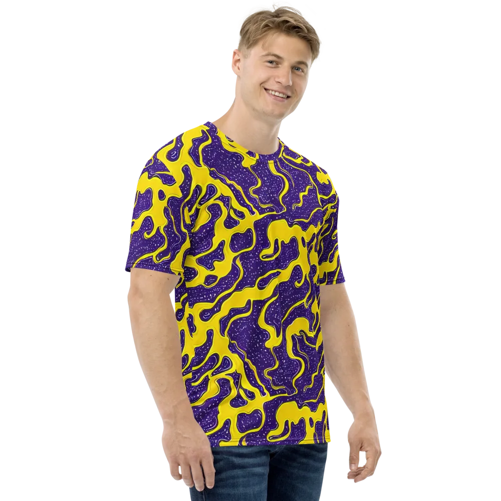 Lemon Nebula on Men's Crew Neck T-Shirt — Right