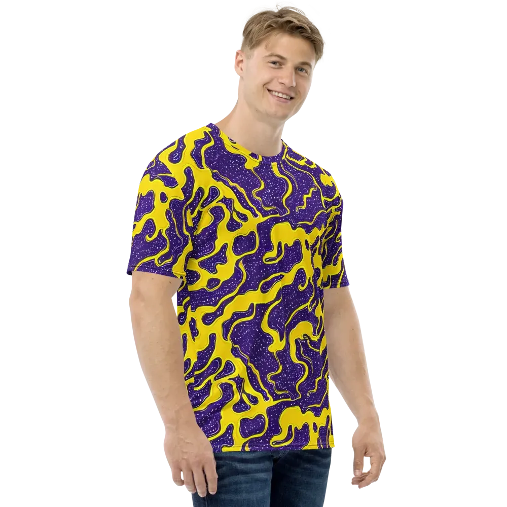 Lemon Nebula on Men's Crew Neck T-Shirt — Right