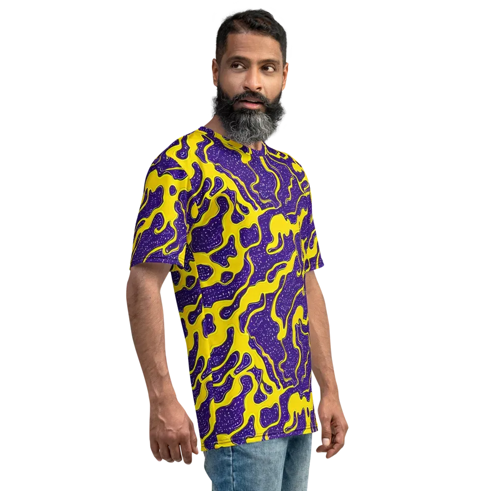 Lemon Nebula on Men's Crew Neck T-Shirt — Right
