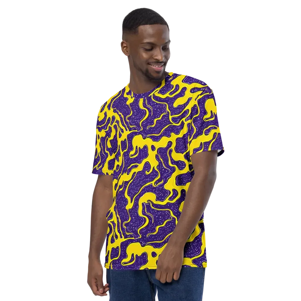 Lemon Nebula on Men's Crew Neck T-Shirt — Left