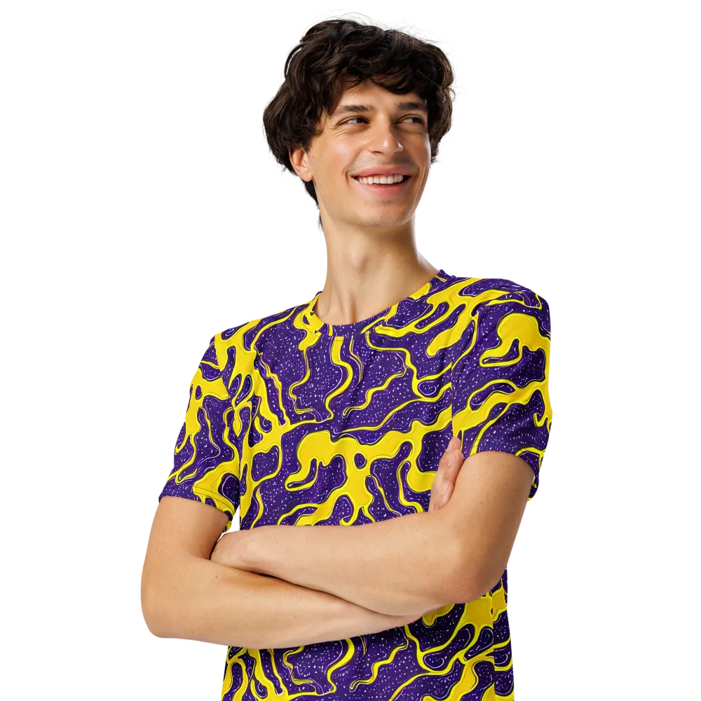 Lemon Nebula on Men's Crew Neck T-Shirt — Left Front