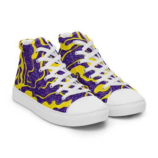 Lemon Nebula on a Men's High Top Canvas Shoes
