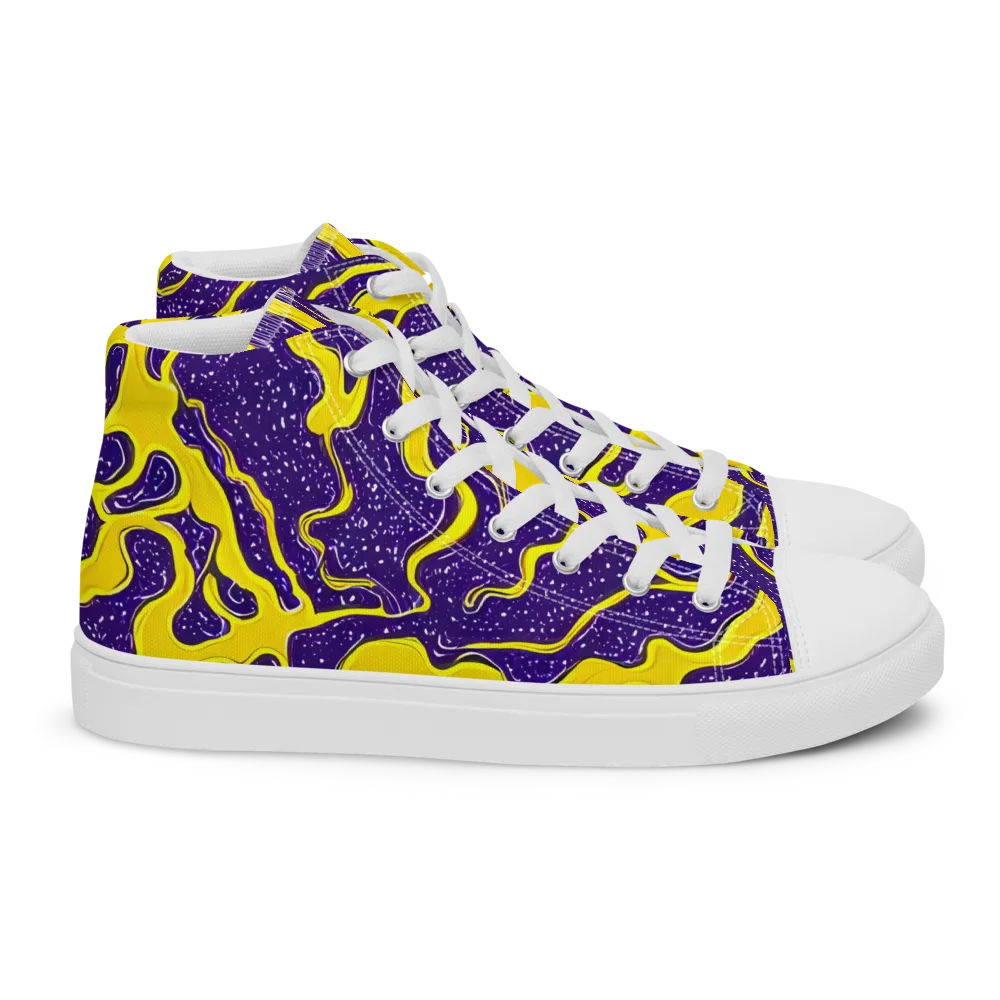 Lemon Nebula on Women's High Top Canvas Shoes — Right