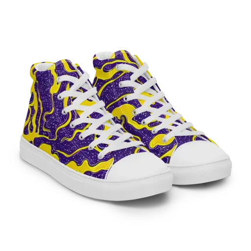 Lemon Nebula on a Women's High Top Canvas Shoes