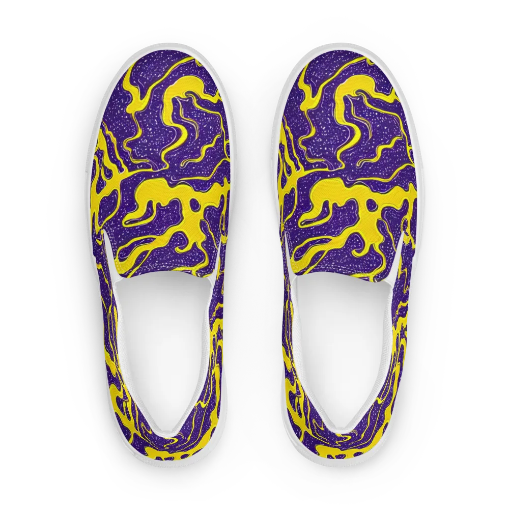 Lemon Nebula on Men's Slip-On Canvas Shoes — Front