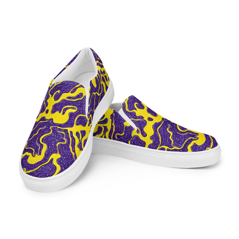 Lemon Nebula on Men's Slip-On Canvas Shoes — Left Front