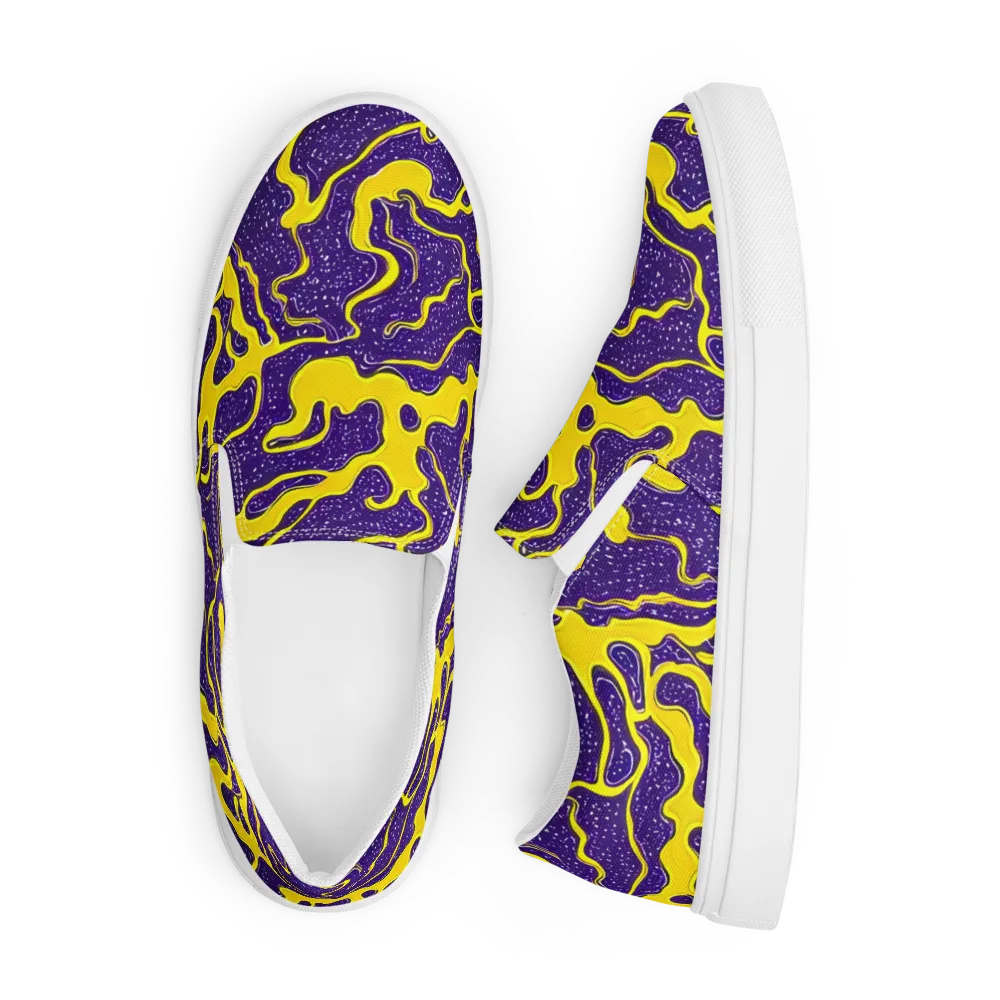 Lemon Nebula on Men's Slip-On Canvas Shoes — Front