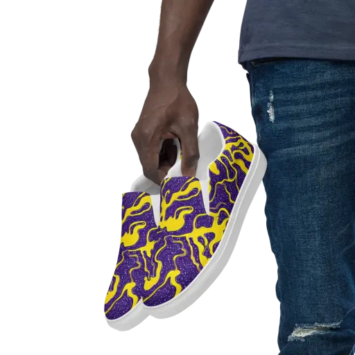 Lemon Nebula on a Men's Slip-On Canvas Shoes