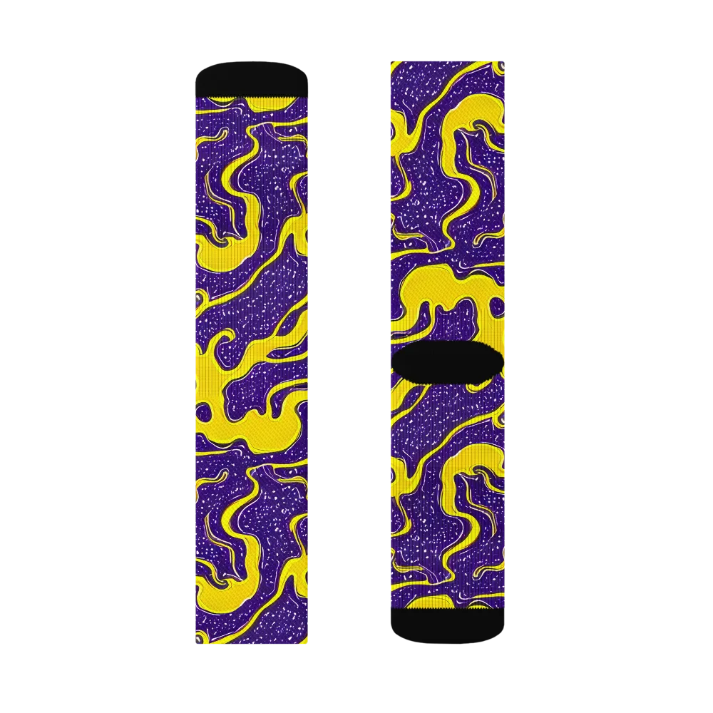 Lemon Nebula on Socks — Left Sock