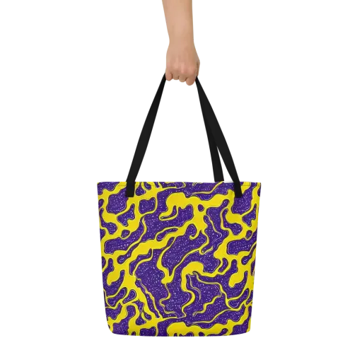 Lemon Nebula on a Large Tote Bag W/ Pocket