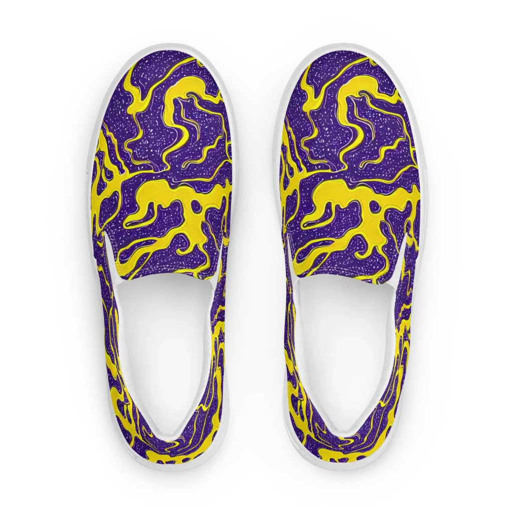 Lemon Nebula on Women's Slip-On Canvas Shoes — Front