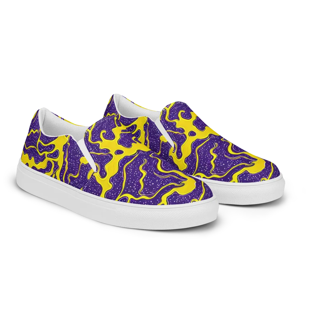 Lemon Nebula on Women's Slip-On Canvas Shoes — Right Front
