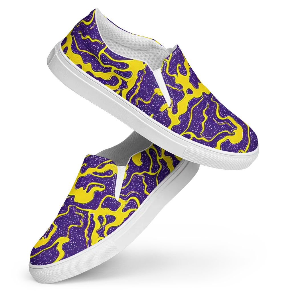 Lemon Nebula on Women's Slip-On Canvas Shoes — Front