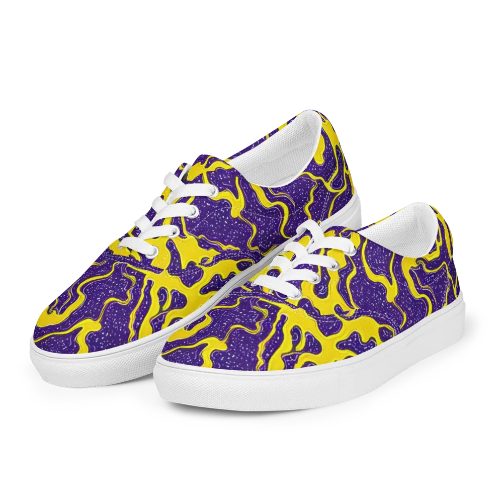 Lemon Nebula on Men's Lace-Up Canvas Shoes — Left Front