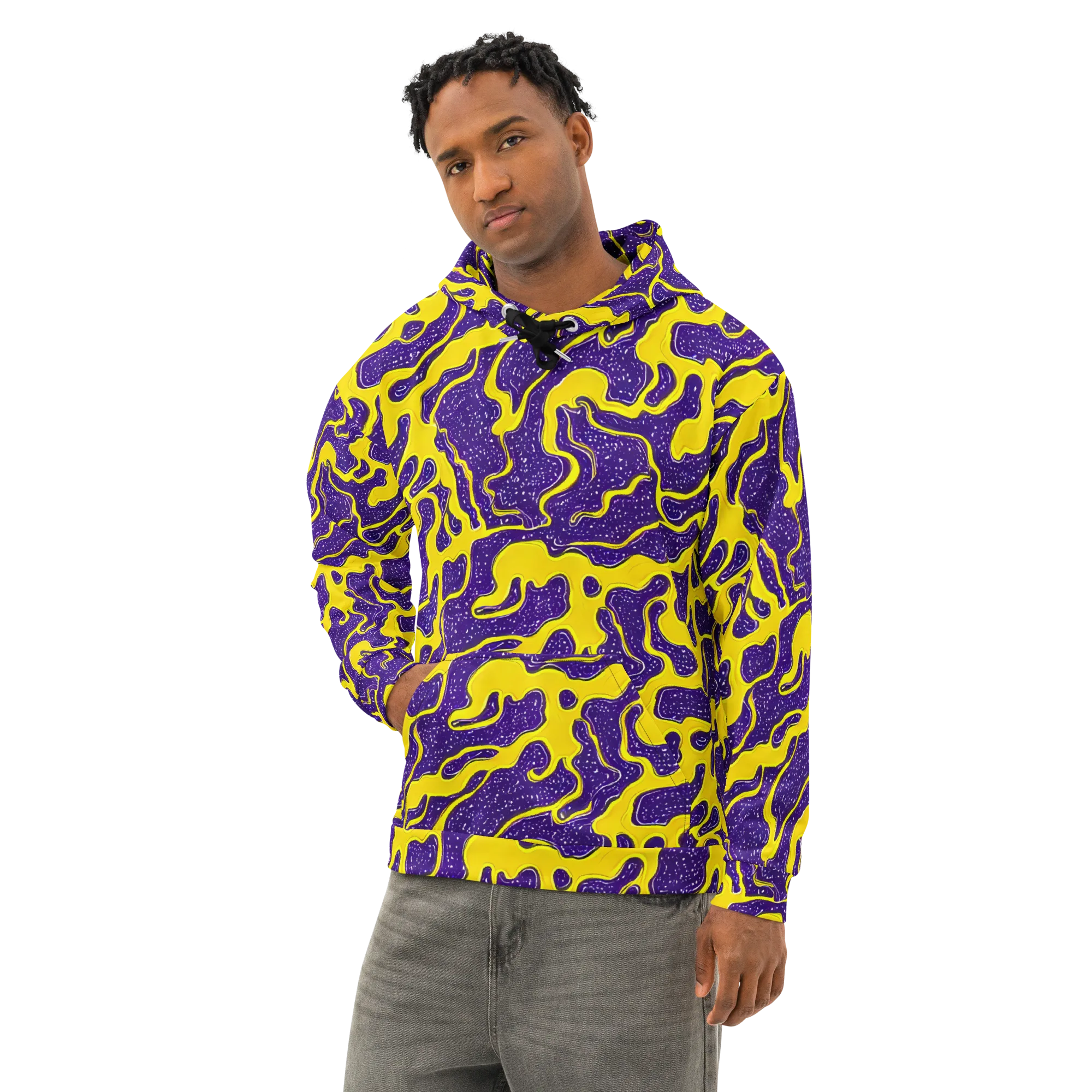 Lemon Nebula on Cotton Hoodie — Left Front