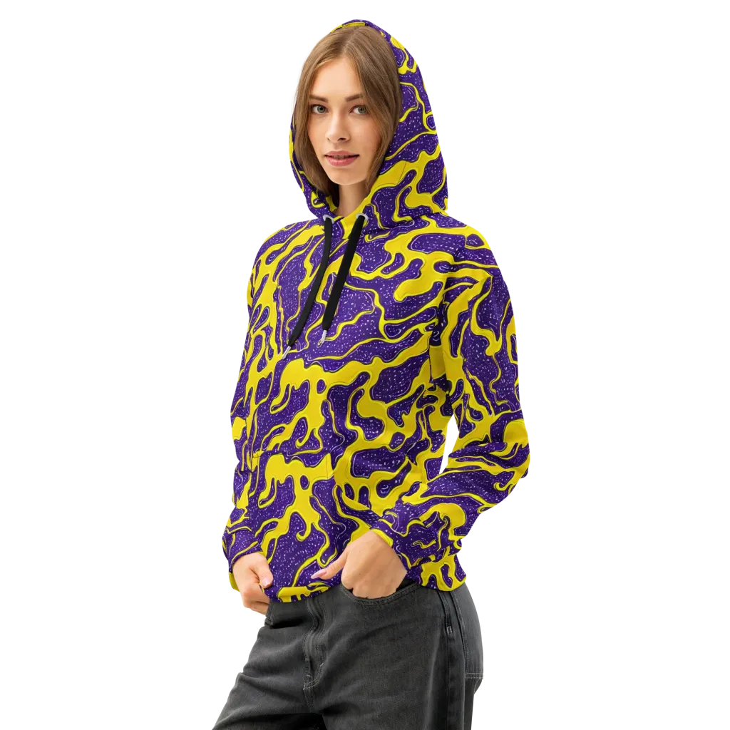 Lemon Nebula on Cotton Hoodie — Left Front