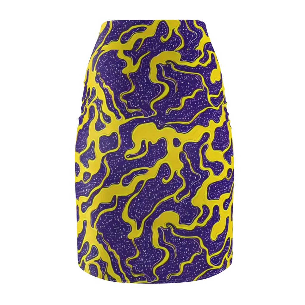 Lemon Nebula on Pencil Skirt — Back
