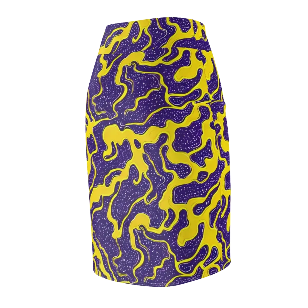 Lemon Nebula on Pencil Skirt — Back Side