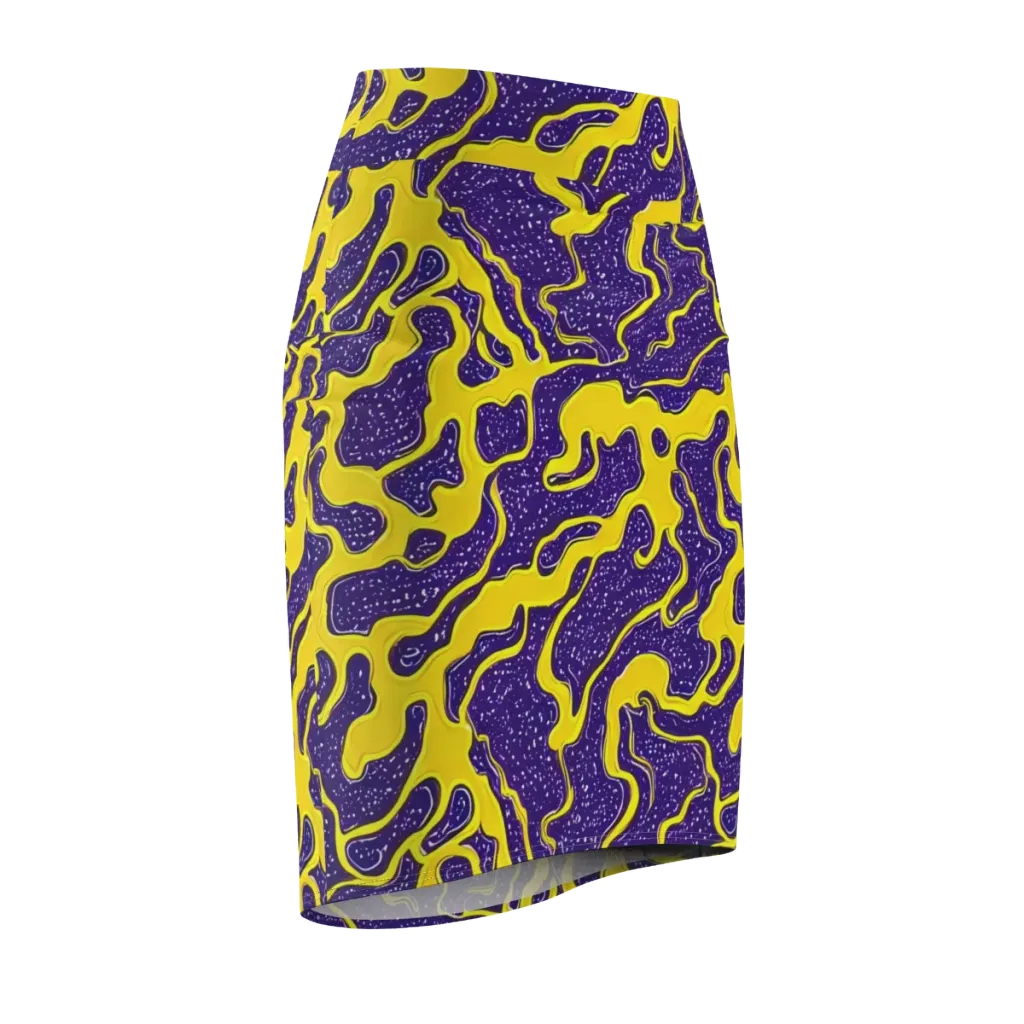 Lemon Nebula on Pencil Skirt — Front Side