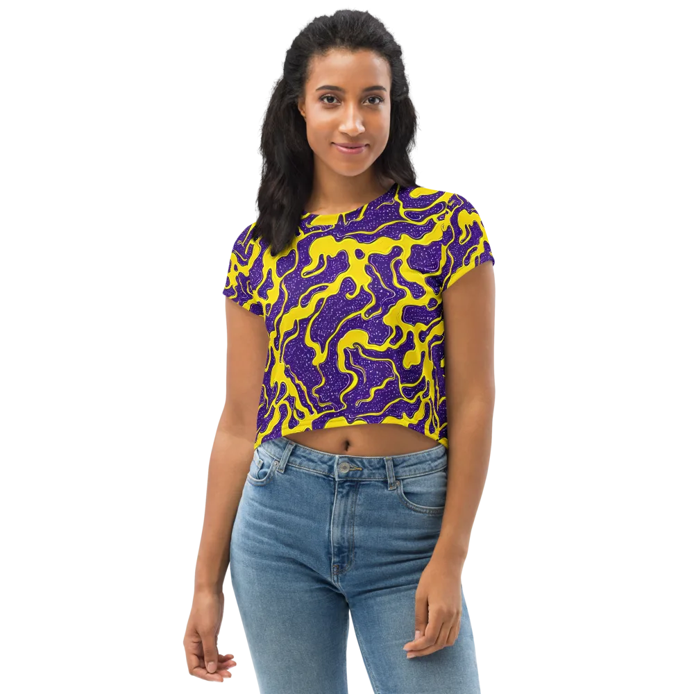 Lemon Nebula on Crop Tee — Front