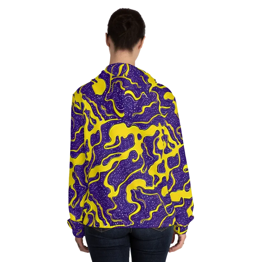 Lemon Nebula on Women's Full-Zip Hoodie — Back On Person